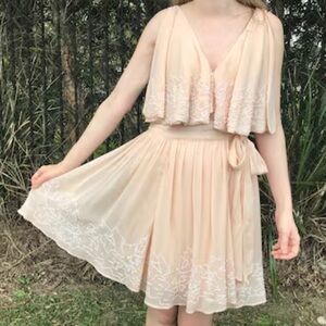 Free People Blush Beaded Wrap Dress
